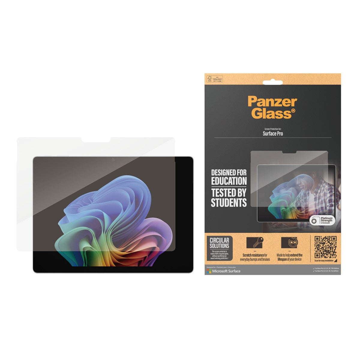 PanzerGlass® Displayschutz Microsoft Surface Pro X | Pro 8 | Pro 9 | Pro 10 | Pro 11th Edition | Ultra-Wide Fit